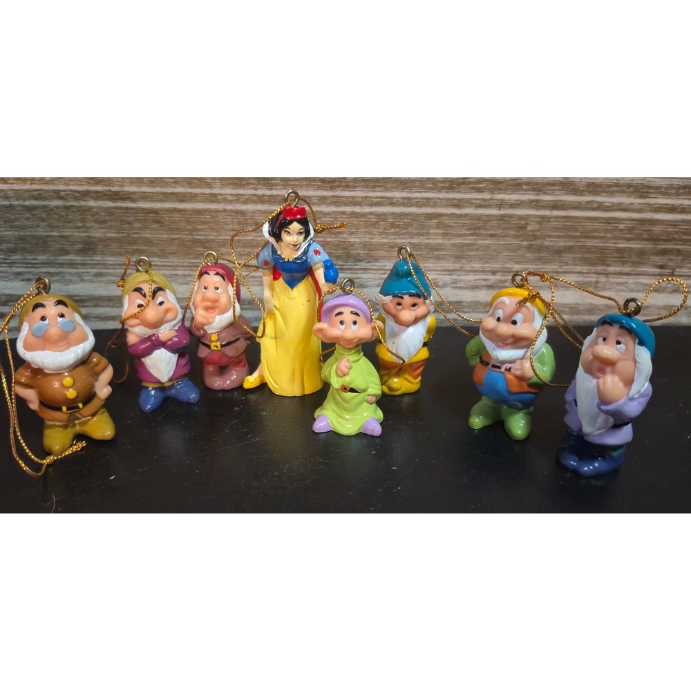 Disney Snow White and the Seven Dwarfs Christmas Ornament Set 8 Piece PVC Figure